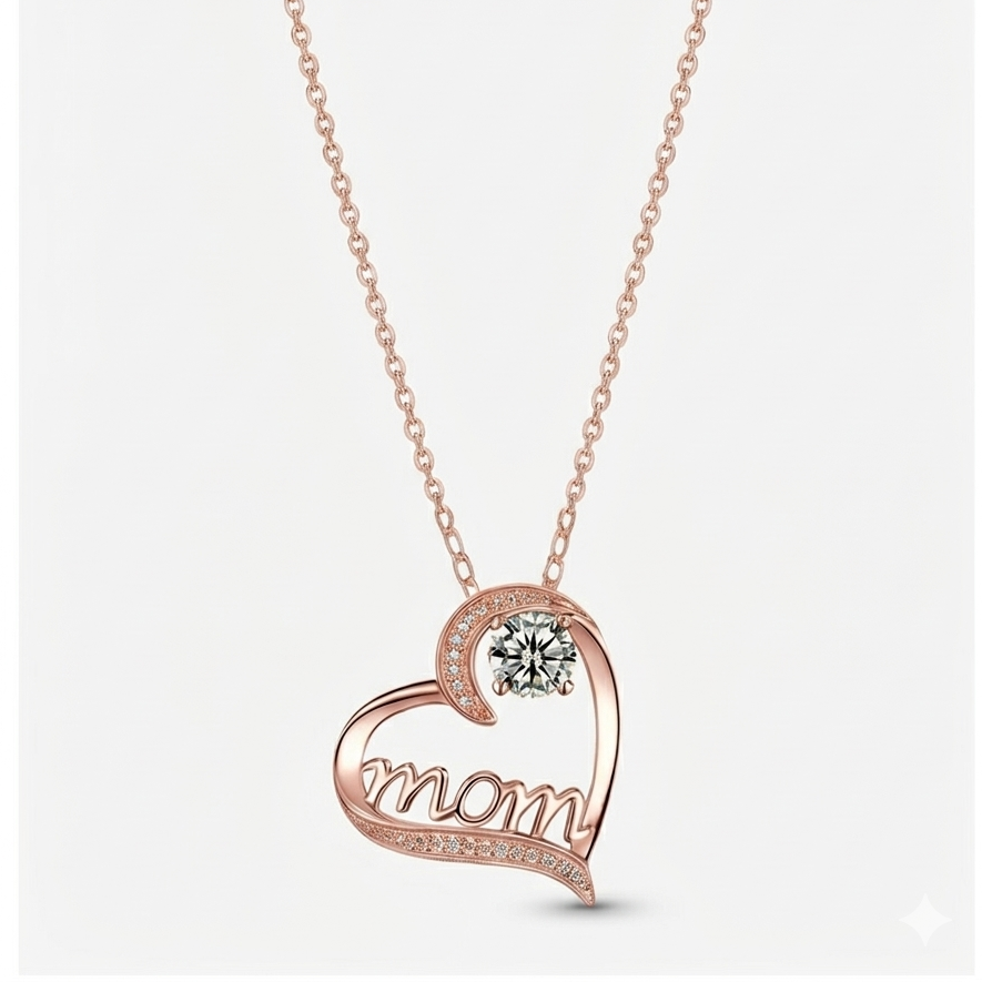 Collar “Mom” con Caja Regalo Premium y Osito – Regalo para Mamá