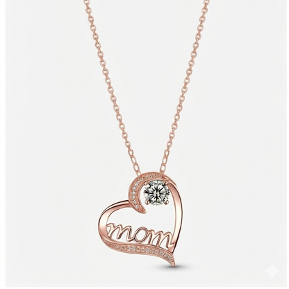 "Mom" Necklace with Premium Gift Box and Teddy Bear – Gift for Mom